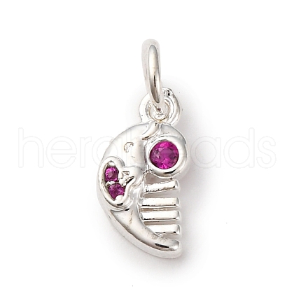 Brass Micro Pave Cubic Zirconia Pendants KK-D378-26S-1
