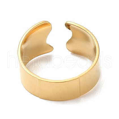 Ion Plating(IP) 304 Stainless Steel Plain Open Cuff Ring for Women RJEW-M149-22G-1