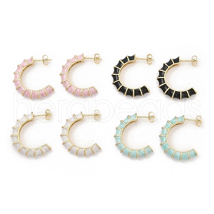 PVD Vacuum Plating Golden 304 Stainless Steel Stud Earrings for Women EJEW-Z068-14G-1