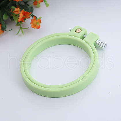 Adjustable ABS Plastic Flat Round Embroidery Hoops TOOL-PW0003-017E-1