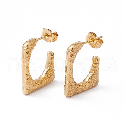 Ion Plating(IP) 304 Stainless Steel Rectangle Stud Earrings EJEW-G314-11G-1
