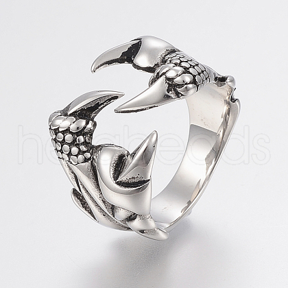 316 Surgical Stainless Steel Finger Rings RJEW-G091-09-21mm-1