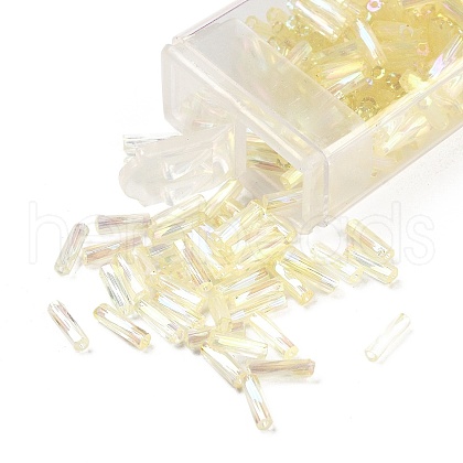 10G Ceylon Glass Twist Bugle Beads SEED-L012-01A-1