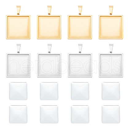 Unicraftale DIY Blank Square Pendant Making Kit DIY-UN0005-45-1