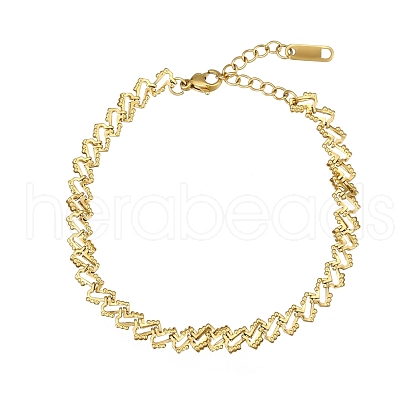 Stainless Steel Lace Embossed Square Chain Bracelets XL5597-2-1