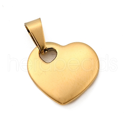 Heart 304 Stainless Steel Pendants STAS-M121-13G-1