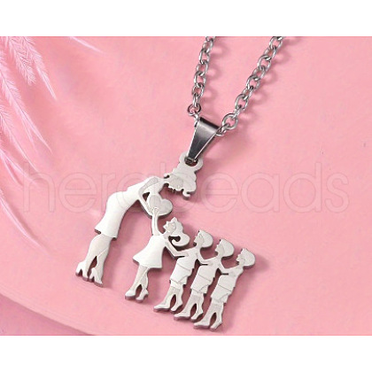 The Family Stainless Steel Pendant Necklaces FS-WG141A3-10-1