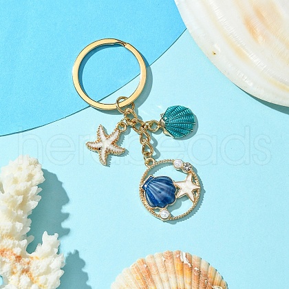 Alloy Enamel & Rhineston & Plastic Keychain KEYC-YW00076-02-1