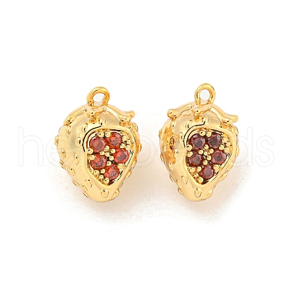 Brass Micro Pave Cubic Zirconia Pendants KK-K369-01G-09-1