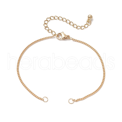 Brass Curb Chains Bracelet Making AJEW-JB01329-01-1