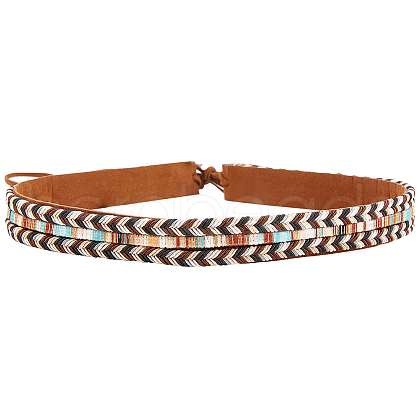 Imitation Leather Braided Southwestern Cowboy Hat Belt DIY-WH0449-03-1