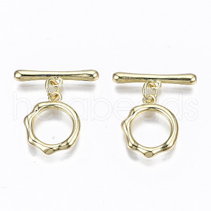 Brass Toggle Clasps KK-T057-073-NF-1