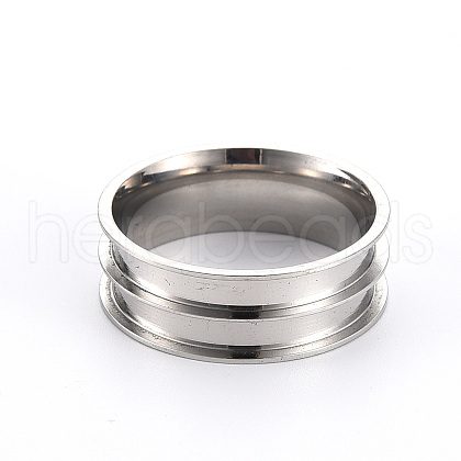 201 Stainless Steel Ring Core Blank for Inlay Jewelry Making RJEW-ZX002-05-10-1