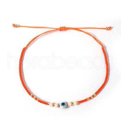 Bohemian Glass Seed Beaded Braided Bead Bracelets EZ3029-2-1