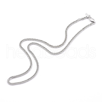 Non-Tarnish 304 Stainless Steel Diamond Cut Cuban Link Chain Necklaces NJEW-JN03368-02-1