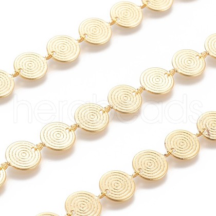 Brass Handmade Beaded Chains X-CHC-I031-18G-1