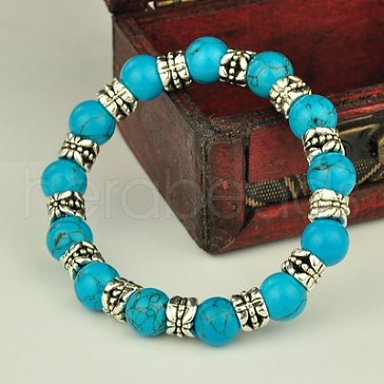 Fashion Tibetan Style Bracelets BJEW-JB00887-02-1