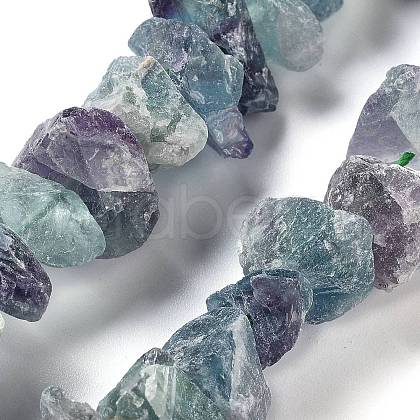 Raw Rough Natural Fluorite Beads Strands G-P528-A08-01-1