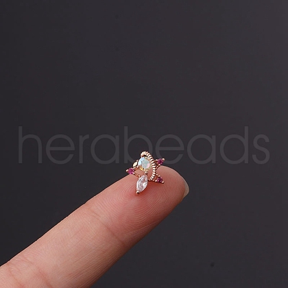 Brass Micro Pave Cubic Zirconia Cartilage Earrings WGF347E-13-1