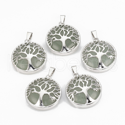 Natural Green Aventurine Pendants G-S292-10C-P-1