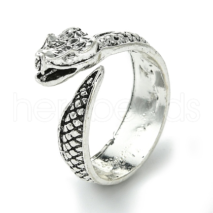 Snake Alloy Open Cuff Rings RJEW-K275-56AS-1