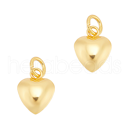 Unicraftale 2Pcs 925 Sterling Silver Puffed Heart Charms with Jump Rings STER-UN0001-61G-1