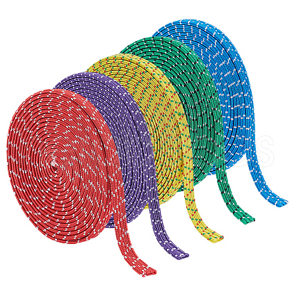 BENECREAT 5Pc 5 Colors Dots Pattern Rubber with Polyester Elastic Cord OCOR-BC0009-79-1