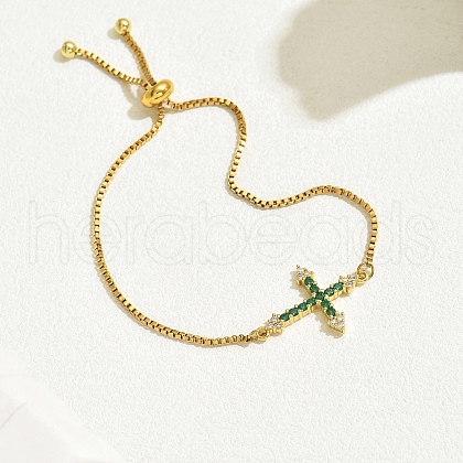 Fashion Brass Box Chain Slider Bracelets FA9198-1-1