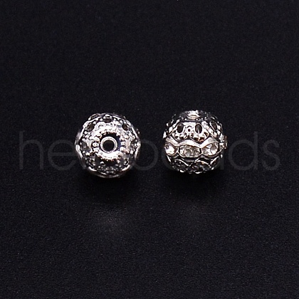 Alloy Rhinestone Beads CW-TAC0001-15B-01P-1
