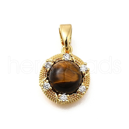Brass Micro Pave Cubic Zirconia Charms KK-S517-03G-1
