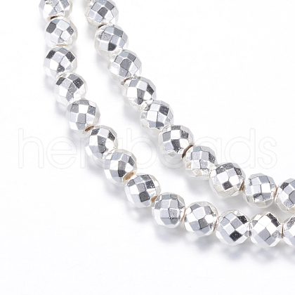 Electroplate Non-magnetic Synthetic Hematite Bead Strands G-Q465-24S-1