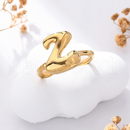 304 Stainless Steel Open Cuff Rings for Women RJEW-M060-01G-26-1