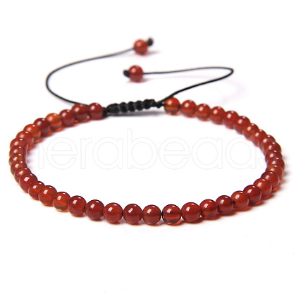 Adjustable Women's Carnelian Beaded Bracelet CN3407-3-1