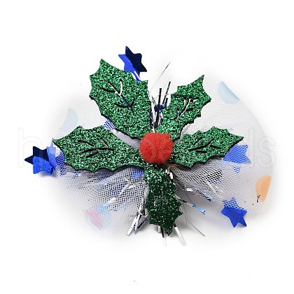 Christmas Theme Glitter Felt Fabric Alligator Hair Clip PHAR-U002-01I-1