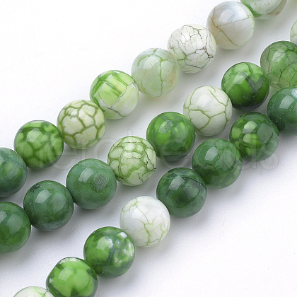 Natural Fire Crackle Agate Beads Strands G-S249-06-8mm-1