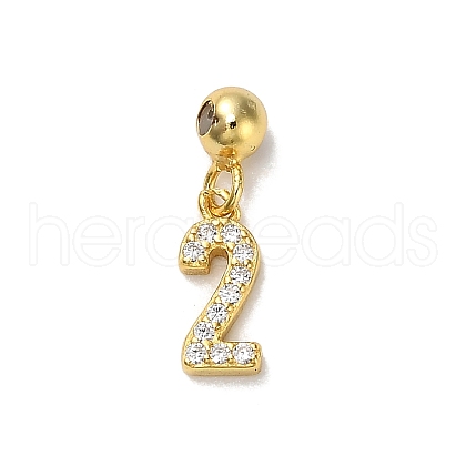 925 Sterling Silver Micro Pave Clear Cubic Zirconia European Dangle Charms STER-A045-01G-2-1