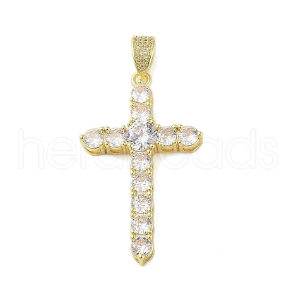 Real 18K Gold Plated Brass Micro Pave Cubic Zirconia Pendants KK-A209-07F-G-1
