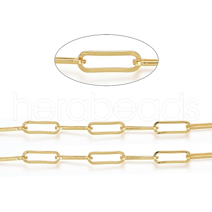 Soldered Brass Paperclip Chains CHC-D025-01G-01-1