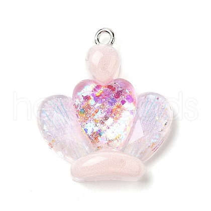 Transparent Resin Pendants RESI-H036-01F-1