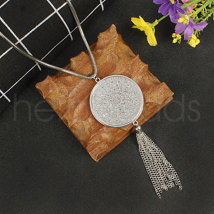Alloy Disc Pendant Tassel Necklaces FS-WGC2B9A-02-1