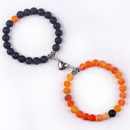 8mm Round Gemstone Beaded Bracelets GW1504-4-1