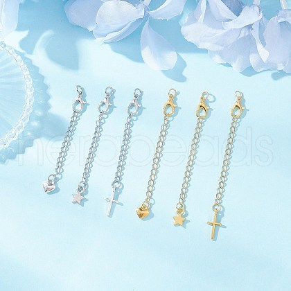6Pcs 6 Styles 304 Stainless Steel Ends Chains Set FIND-JF00153-1
