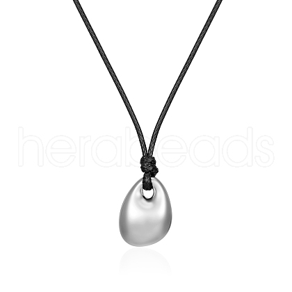 Stainless Steel Teardrop Pendant Necklaces for Women Daily Wear Fashion Jewelry HR0088-1