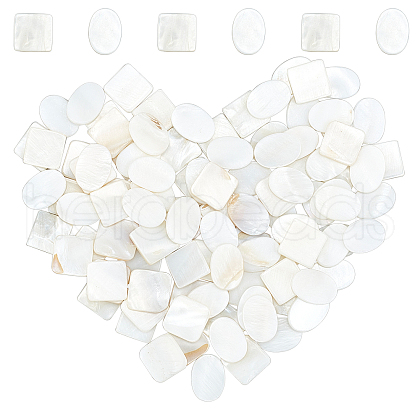 Gorgecraft 100Pcs 2 Style Natural Freshwater Shell Cabochons SHEL-GF0001-01-1