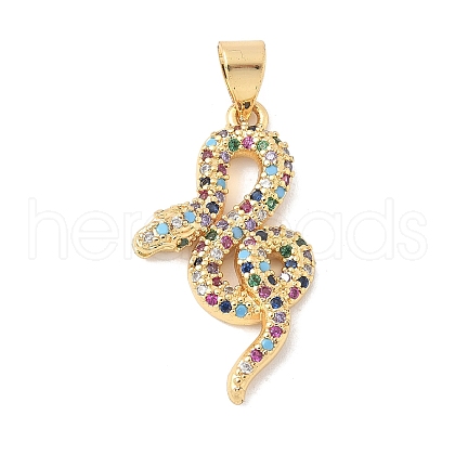 Brass Micro Pave Cubic Zirconia Pendants KK-D353-01G-1
