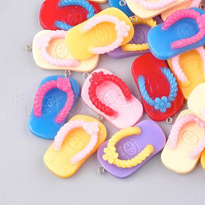Resin Slipper Pendants RESI-S291-M-1