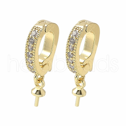 Brass Micro Pave Cubic Zirconia Pendants Bails KK-D324-21G-1