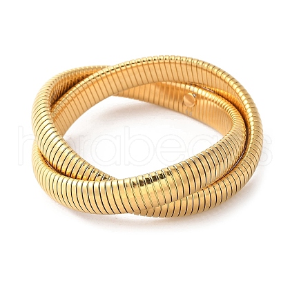304 Stainless Steel Stretch Bracelets BJEW-A031-01H-G-1