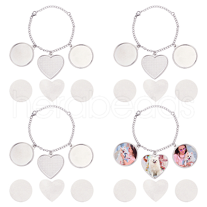 4Pcs 304 Stainless Steel and Brass Bracelets Making BJEW-PH01793-1