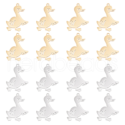 DICOSMETIC 16Pcs 2 Color 201 Stainless Steel Pendants FIND-DC0001-58-1
